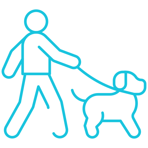 Persona paseando a su perro